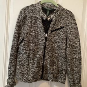 Lauren Ralph Lauren Women’s gray black white jacket Women’s Size Large like new